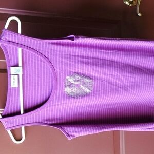 Chico's Sleeveless purple stripe tank size 1 (US S 8 - 10)